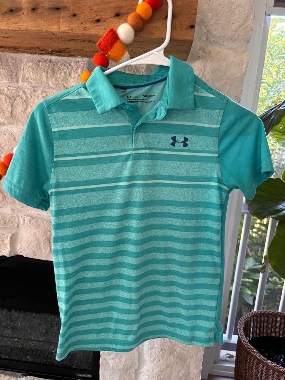 Under Armour Youth Aqua Striped Polo Shirt